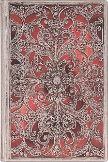 Тефтер Paperblanks Garnet - 9,5 × 14 см, с широки редове от колекцията Silver Filigree