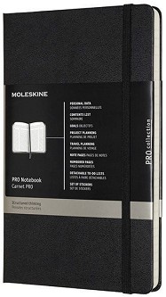 Тефтер Moleskine Pro Collection - 13 × 21 см, с широки редове