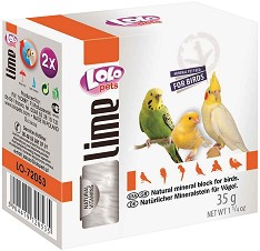 Минерални блокчета за малки и средни птици Lolo Pets - 35 г, 2 броя, от серията Lime