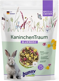 Храна за декоративни зайчета bunny Nature Special Edition Harmony - 1,5 кг, с 63 различни растения и билки от нетретирани ливади, цветове и семена от резене, от серията RabbitDream, за 6+ месеца