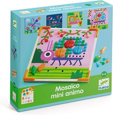 Дървена мозайка Djeco - Малки животни - Творчески комплект — DJ08239