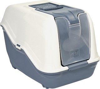 Закрита котешка тоалетна MPS Netta — 54 × 40 × 39 см, 54 / 40 / 39 и 66 × 50 × 49 см, с филтър и лопатка