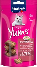 Лакомства за котки Vitakraft Cat Yums - 40 г, с лебервурст