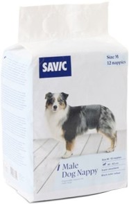 Пелени за мъжки кучета Savic Male Nappy M - 12 броя, от 40 до 53 см