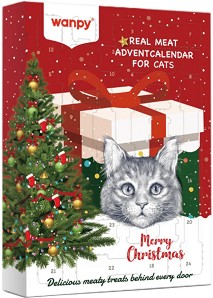 Коледен календар с лакомства за котки Wanpy Christmas Calendar - 100 г, над 3 месеца