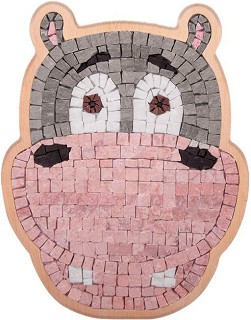 Каменна мозайка Хипопотам - Neptune Mosaic - С размери 21 х 16 cm