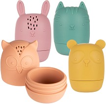 Силиконови играчки за баня Canpol babies - 4 броя, за 3+ месеца — 80/308C