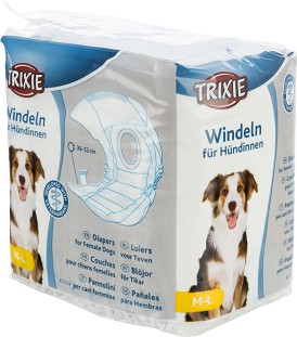 Пелени за женски кучета Trixie M / L - 12 броя, от 36 до 52 см