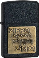 Ветроустойчива запалка Zippo Black Crackle Gold Zippo Logo