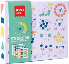 Многократни стикери Геометрични животни - Apli Kids - Образователен комплект — 18361