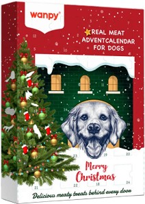 Коледен календар с лакомства за кучета Wanpy Christmas Calendar - 150 г