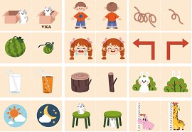 Противоположности - 12 дървени пъзела от 2 части — Viga Toys 44674