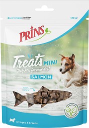 Натурални лакомства за кучета Prins Mini - 120 г, със сьомга, от серията Treats