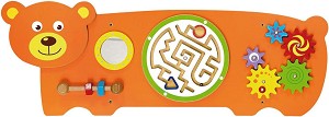 Дървена дидактическа дъска за стена Мече - Viga Toys