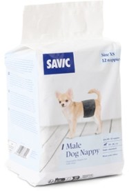 Пелени за мъжки кучета Savic Male Nappy XS - 12 броя, от 20 до 26 см