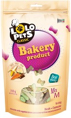 Бисквити за кучета Lolo Pets Bakery Cookies Mix М - 350 г, с вкус на шоколад, банан, зеленчуци и ванилия
