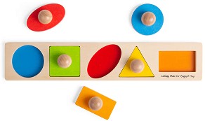 Дървен сортер Bigjigs Toys - Геометрични форми — BB040