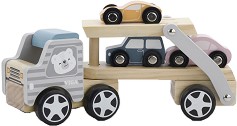 Дървен автовоз с колички - Viga Toys - От серията PolarB — 44014