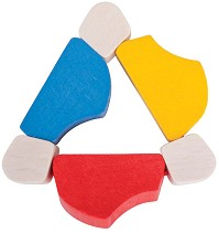 Бебешка дървена гризалка Bigjigs Toys - Триъгълник — BB123