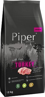 Суха храна за кучета Piper Junior - 12 кг, с пуешко, до 1 година