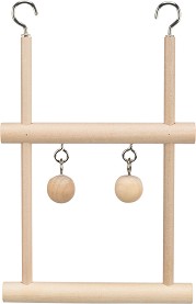 Дървена двойна люлка за малки птици Trixie Swinging Trapeze - 12 × 20 см
