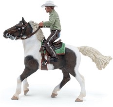 Фигурка на каубой с кон - Papo - От серията Коне — 51573