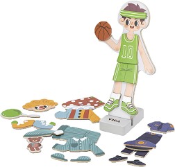 Дървени магнити Облечи момчето - Viga Toys — 44636