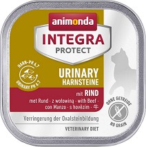 Пастет за котки против образуване на оксалатни камъни Integra Protect Urinary - 100 г, с говеждо, пилешко, свинско и патешко, в зряла възраст