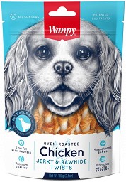 Натурални лакомства за кучета Wanpy Jerky & Rawhide Twists - 100 г, с пилешко