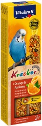 Крекери за вълнисти папагали Vitakraft - 2 броя, с портокал и кайсия