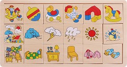 Подреди правилно плочките - Дървена играчка — Pino 4792