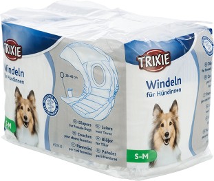 Пелени за женски кучета Trixie S / M - 12 броя, от 28 до 40 см