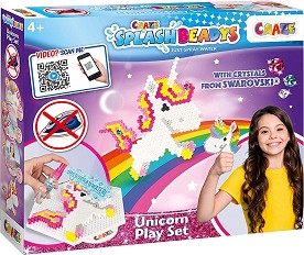 Мозайка с мъниста Еднорог - Craze - Творчески комплект от серията Splash Beadys — 58467