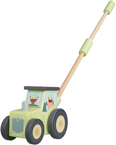 Дървен трактор за бутане - Orange Tree Toys - От серията Farm Animals Collection — OTT02856