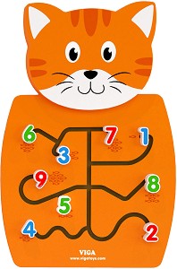Дървен лабиринт за стена Коте - Viga Toys — 50676