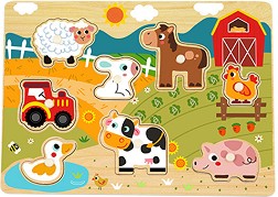 Hi Pando - Дървен пъзел с дръжки в подложка — HP024
