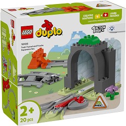 LEGO Duplo - Тунел и релси за влак - Комплект за разширение на конструкторите Интерактивен приключенски влак и Голям влак за взаимодействия — 10425