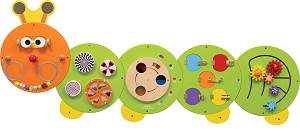 Дървена дидактическа дъска за стена Гъсеница - Viga Toys — 44557FSC