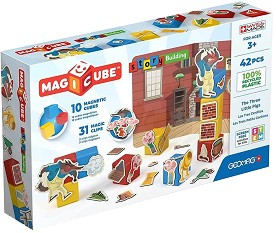 Магнитни кубчета Geomag - Трите прасенца - От 42 части, от серията Magicube — 118