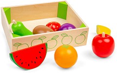 Дървена щайга с продукти Bigjigs Toys - Плодове — BJ476