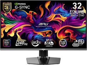  MSI MAG 322URX - 31.5", QD-OLED, 240 Hz, 16:9, 3840 x 2160, 0.03 ms, 2 x HDMI, DisplayPort, USB-C - 