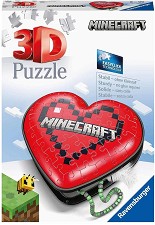 Кутия сърце Майнкрафт - 3D пъзел от 54 части на тема Minecraft — Ravensburger 112852