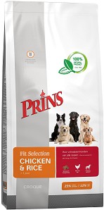 Натурална суха храна за кучета Prins Fit Selection - 14 кг, с пилешко и ориз, над 1 година