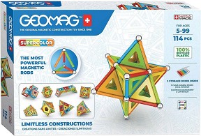 Магнитен конструктор Supercolor - Geomag - 114 части — 382