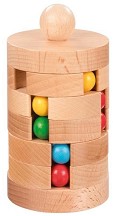 Кула с топчета Goki - Дървена логическа игра — 57465