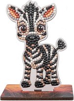 Декорирай сам фигурка на Зебра - Craft Buddy - Творчески комплект от серията Crystal Art