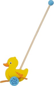 Дървено пате за бутане - Viga Toys — 50961