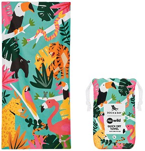 Плажна кърпа Dock & Bay RE:Wild - 160 × 90 см, бързосъхнеща, 100% рециклирани материали