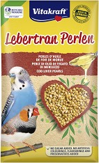 Храна за вълнисти папагали и екзотични птици Vitakraft Lebertran Perlen - 20 г, перли с витамини и рибено масло