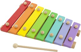 Дървен ксилофон - Viga Toys - С палка — 58771